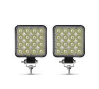 Lhdktee Car Headlight 48W Car LED Barra Headlights Bar Worklight MINI 16SMD Square Round Work Light 12V Auto For Jeep Truck 4X4 SUV ATV Headlamp Assembly(2pc 48W squared)