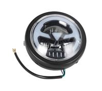 Lhdktee Motorcycle Spotlight For Sporter Softtail Choppers Motorcycle 6.3inch Cafe Racer Vintage LED Headlight High Low Beam Headlamp(Yellow light)