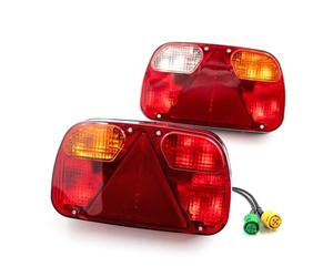 Lhdktee Side Mirror Blinker Lamp 1Set 12V Trailer Tail Light Rear Stop Brake Fog Signal Lamp Wiring Harness 5 Core Cable For Car Truck Lorry Van