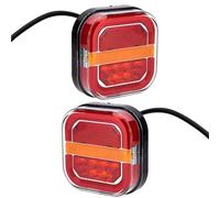 Lhdktee Taillight Housing For Trailer Van Bus 4x4 Pickup 2Pcs 4inch LED Tail Light Left Right Rear Brake Lamp Licesen Plate Taillight 12V 24V Turn Signal