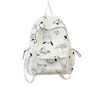 LHEZXS Backpack Graffiti Print Backpack For Girls High School Students Casual Backpack-White