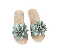 LHEZXS Womens Cloud Slippers Summer Fashion Outdoor Wear Light And Comfortable Wear-Resistant Slippers-Green A-39-40