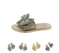 LHEZXS Womens Cloud Slippers Summer Slide Sandals Anti-Slip, Bowknot Flat Soft Bottom Indoor Flower Slippers-No.12-36