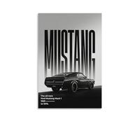 LHFIER Mustang Muscle Car Posters Canvas Print Aesthetic Wall Art Modern Home Decor for Bedroom Living Room12x18inch(30x45cm) Unframe-style