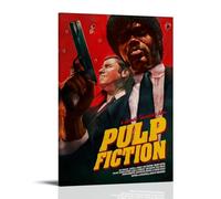 LHFIER Pulp Fiction Movie Posters Canvas Print Aesthetic Wall Art Modern Home Decor for Bedroom Living Room12x18inch(30x45cm) Frame-style