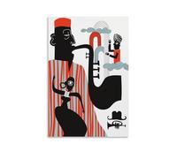 LHFIER Vintage Jazz Music Posters Canvas Print Aesthetic Wall Art Modern Home Decor for Bedroom Living Room16x24inch(40x60cm) Unframe-style