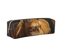 LHFIOHIRG Animal Cat Leather Pencil Case Pen Pouch with Zipper Multifunction Makeup Bag Stationery Organizer for School Office Travel