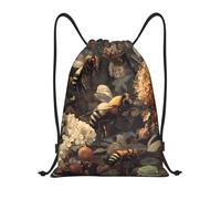 LHFIOHIRG (Bees collecting honey) Drawstring Backpack Gym Bag Lightweight Sports Sack Bag for Men Women