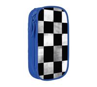 LHFIOHIRG (Black and White Rectangular) Large Capacity Pencil Case Zipper Pen Bag Stationery Organizer Makeup Pouch for School Office Travel