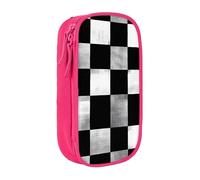 LHFIOHIRG (Black and White Rectangular) Large Capacity Pencil Case Zipper Pen Bag Stationery Organizer Makeup Pouch for School Office Travel