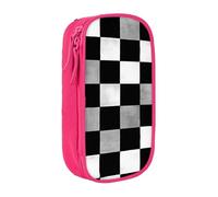 LHFIOHIRG (Black and White Rectangular) Large Capacity Pencil Case Zipper Pen Bag Stationery Organizer Makeup Pouch for School Office Travel