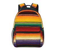 LHFIOHIRG Colorful Mexican Stripes Laptop Backpack Large Capacity School Travel Daypack for Boys, Girls, Teens and Adults, Casual Outdoor Bag