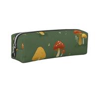 LHFIOHIRG Cute Little Mushrooms Leather Pencil Case Pen Pouch with Zipper Multifunction Makeup Bag Stationery Organizer for School Office Travel