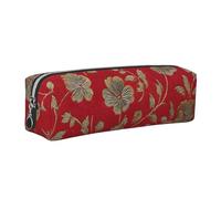LHFIOHIRG Edged Flowers Leather Pencil Case Pen Pouch with Zipper Multifunction Makeup Bag Stationery Organizer for School Office Travel
