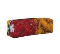 LHFIOHIRG Four Seasons Leather Pencil Case Pen Pouch with Zipper Multifunction Makeup Bag Stationery Organizer for School Office Travel
