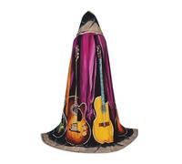 LHFIOHIRG Guitar Collection Teenagers Halloween Hooded Cape Long Cloak with Oversized Hood for Cosplay Costume Parties