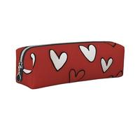 LHFIOHIRG hearts1 Leather Pencil Case Pen Pouch with Zipper Multifunction Makeup Bag Stationery Organizer for School Office Travel