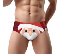 LHFIOHIRG Men'S Triangle Briefs Breathable Low Rise Underwear Bulge Pouch Underpants (Santa Claus)