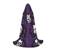 LHFIOHIRG Purple Black Goth Spooky Teenagers Halloween Hooded Cape Long Cloak with Oversized Hood for Cosplay Costume Parties