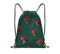LHFIOHIRG (Red mushrooms) Drawstring Backpack Gym Bag Lightweight Sports Sack Bag for Men Women