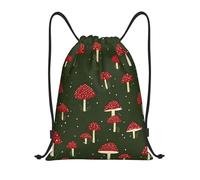 LHFIOHIRG (Red mushrooms) Drawstring Backpack Gym Bag Lightweight Sports Sack Bag for Men Women