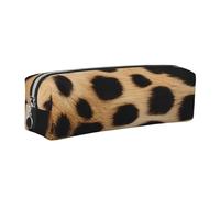 LHFIOHIRG Rough Leopard Print Leather Pencil Case Pen Pouch with Zipper Multifunction Makeup Bag Stationery Organizer for School Office Travel