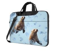 LHFIOHIRG (Sea Lions) 25.5 X 35.5 Cm Laptop Bag Shockproof Soft Lining Laptop Case With Shoulder Strap Travel-Friendly Briefcase