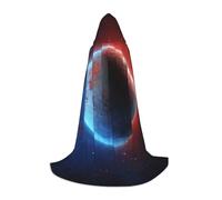 LHFIOHIRG Space Planet Earth Teenagers Halloween Hooded Cape Long Cloak with Oversized Hood for Cosplay Costume Parties