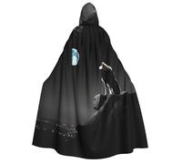 LHFIOHIRG (Wolf Night Moon) Full Length Hooded Cloak Cape for Adults Men Women Halloween Cosplay Costume Robe with Hood