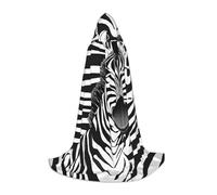 LHFIOHIRG Zebra Print Teenagers Halloween Hooded Cape Long Cloak with Oversized Hood for Cosplay Costume Parties