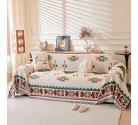 LHGOGO Large Reversible Sofa Throw Blanket | Aztec Style with Tassels | Extra Thick High Density Weave | 180x300cm for 3 Seater Settees, Beds | Cosy Home Decor