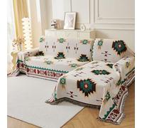 LHGOGO Large Reversible Sofa Throw Blanket | Aztec Style with Tassels | Extra Thick High Density Weave | 180x340cm for 3/4 Seater Settees, Beds | Cosy Home Decor