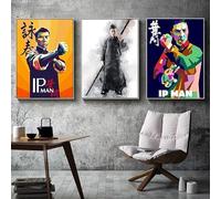 LHHJF LJHFA Chinese Kung Fu Poster Ip Man Donnie Yen Wall Art Wing Chun Master Canvas Painting And Prints Fashion Home Decor Picture 50x70cmx3 No Frame