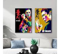 LHHJF LJHFA Chinese Kung Fu Poster Ip Man Donnie Yen Wall Art Wing Chun Master Canvas Painting And Prints Fashion Home Decor Picture 50x70cmx2 No Frame