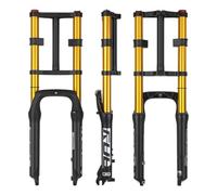 LHHL 20 Inch Fat Fork 4.0 Tire 1-1/8" Straight MTB Air Suspension Forks Double Crown QR 9mm Bicycle Shock Absorber 140mm Travel Manual Lockout Disc Brake for E-bike Mountain Bikes