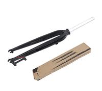 LHHL 26" 27.5" 29" Aluminum Alloy Rigid Disc Brake MTB Fork, 1-1/8" 28.6mm Threadless Straight Tube Superlight Mountain Bike Front Forks Quick Release For MTB Road Bikes (Color : Black)