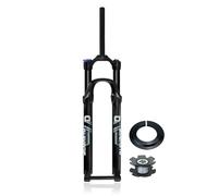 LHHL 27.5/29'' Mountain Bike Suspension Fork Travel 120mm MTB Air Fork 110 * 15mm BOOST Thru Axle Front Fork Rebound Adjustment Manual Lockout Disc Brake,for XC AM FR Enduro(Black Straight,27.5'')