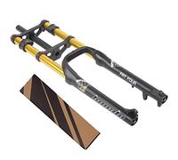 LHHL Bike Suspension Forks 26 Inch 4.0 Fat Tire Fork Straight Downhill Mountain Bike Fork 1-1/8 Disc Brake Air Fork 170mm Travel E-Bike Front Fork Snow Beach MTB Bicycle 2850g (Color : 26'' Gold)