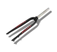 LHHL Mountain Bike Rigid Forks 26" 27.5" 29" Aluminum Alloy Fork 28.6mm In XC Alloy Forks Disc Brake Bicycle Lightweight Front Fork Threadless Straight Tube For MTB Road Bikes (Color : Black+red)