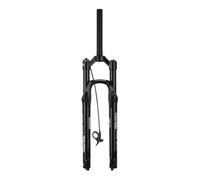 LHHL MTB Air Fork QR 9mm Suspension Bicycle Front Fork 1-1/8" Threadless Straight Tube Disc Brake Compatible Rebound Adjust Remote Lockout for Mountain Bike 100mm Travel(Black,27.5inch)