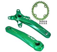 LHHL Square Taper Crankset MTB 170mm Mountain Bike Aluminum Alloy Crank Arm Set 104/64BCD 32/34/36/38T Narrow Wide Chainring Support Single/double/triple Chainring (Color : Green 170mm, Size : 36T)