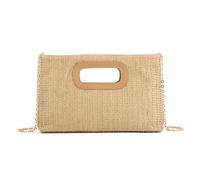 LHHMZ Top Handle Straw Clutch for Women Summer Evening Bag Raffia Tote Woven Beach Bag