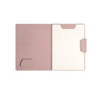 LHiDS Creative Magnetic Business Portfolio Lite Resume Padfolio Organizer with Paper Clip, Writing Pad, Pen/Card Holder, Magnetic Closure for Work, School and More (Rose Pink, A4/Letter)