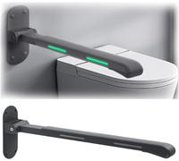 LHIKAGF Flip Up Foldable Toilet Grab Bar Foldable Wall Mounted Safety Support Non Slip Toilet Grab Bar Balance Assist Bathroom Shower Handle with Indicators