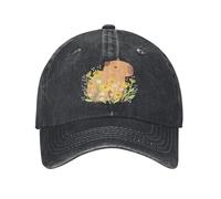 LHJHZDJC Capybara with Daisy Flowers Sun Baseball Cap y2k Cute Unisex-Teens Washed Hats Breathable Custom DIY Baseball Caps Gift Idea