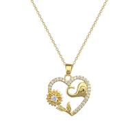 LHJHZDJC Classic Micro-inlaid Love Lucky Elephant Necklace Exquisite Sunflower Versatile Clavicle Chain Streetwear Accessory for Men Women Casual Gift