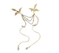 LHJHZDJC Double Flying Phoenix Pearl Brooch Tassel H ding Love Cheongsam Pressing C lar Versatile Ethnic End Accessories Everyday Casual Gift Trend