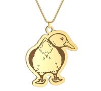 LHJHZDJC Fluffy Duck Butt Looking Behind Animal Necklace Cartoon Pendant Cute Necklace for Men and Women gift Streetwear Accessory for Men Women Casual Gift