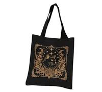 LHJHZDJC Moon Cat Printed Casual Handbag, Reusable Fashion Backpack, Multi functional Handbag, Printed Canvas Shopping Bag Everyday Casual Gift Trend