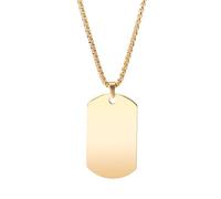 LHJHZDJC Necklace blank laser color printing holiday gift military badge engravable stainless steel square pearl necklace for men Gift for Her